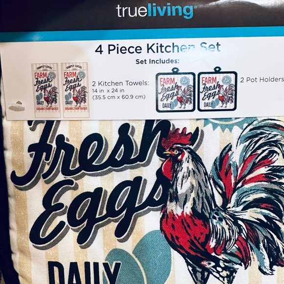 🌟HP🌟Rooster Kitchen Pot Holder & Towel Set by Trueliving - Picture 8 of 9
